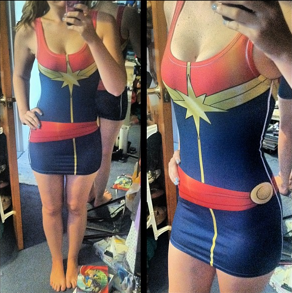 Ms.Marvel Carol Danvers Lycra Fabric Dress